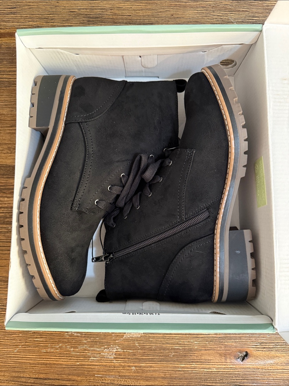 Kensie Black Lace-Up Women's Ankle Boots with Side Zipper
